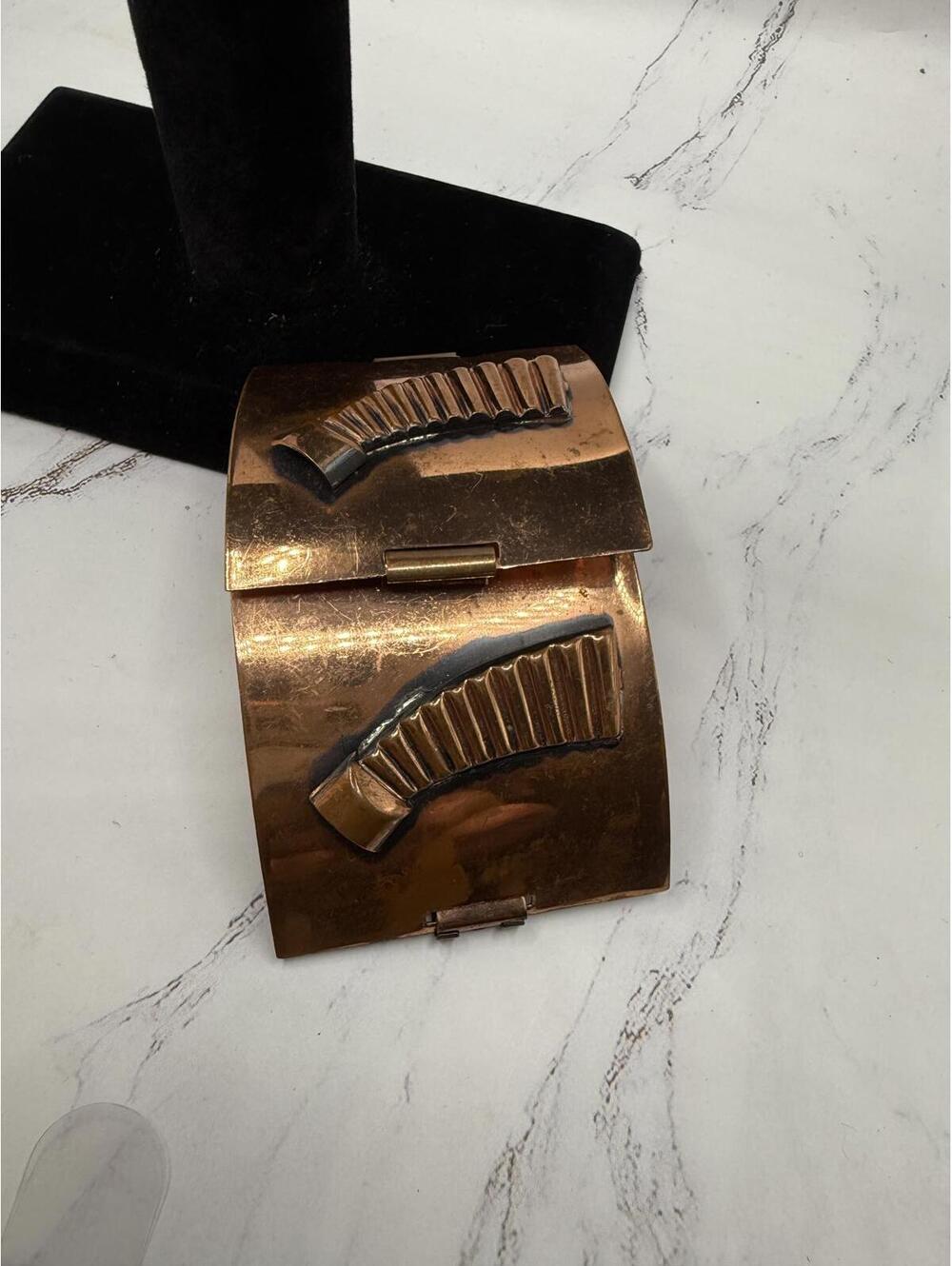 Vintage Retro Copper Statement Cuff Bracelet Bold & Beautiful - Picture 3 of 8